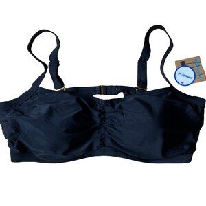 NWT Swimsuits for All Bikini Top Black Sexy Strappy Beach Vacation Sz 20E/F